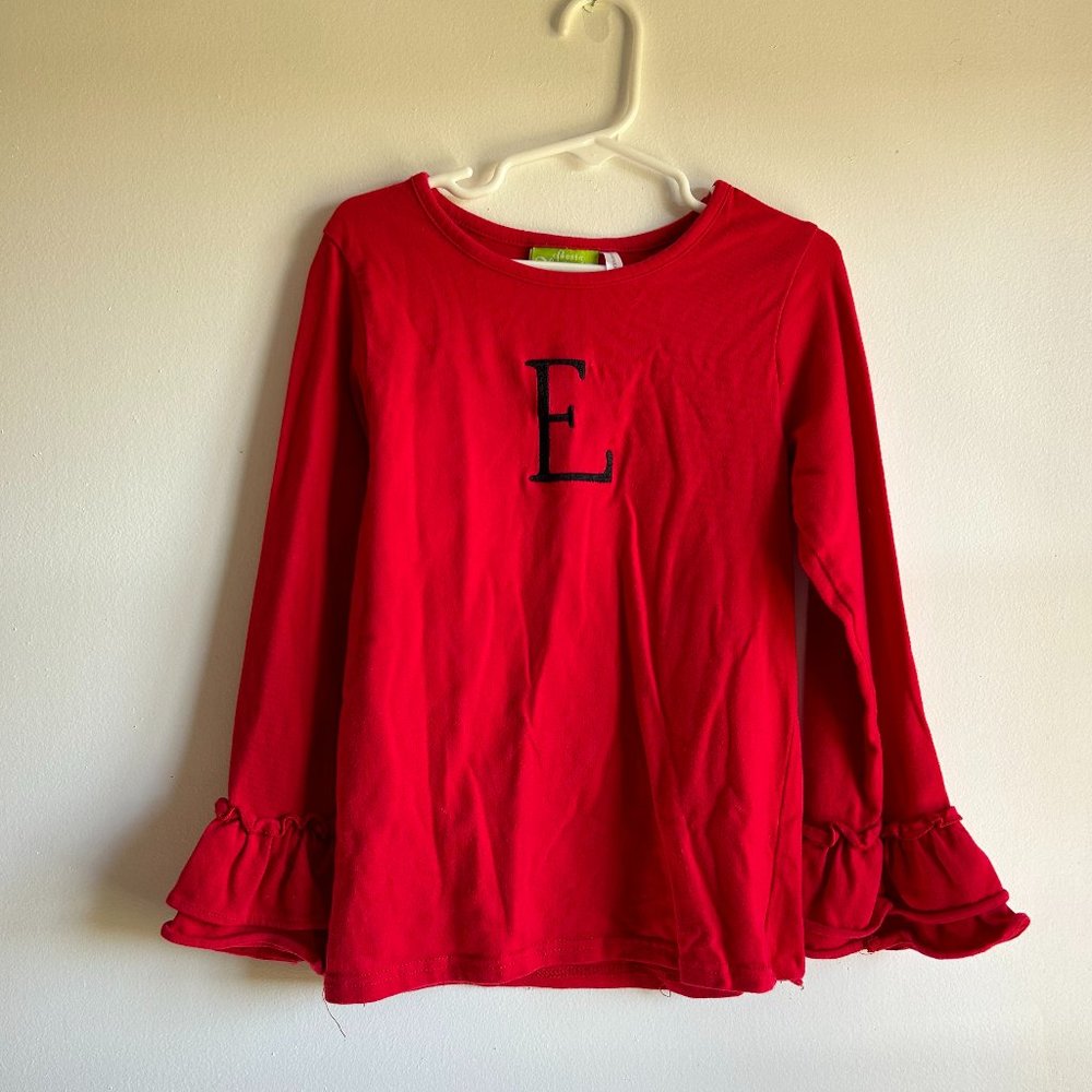 Classic Whimsy size 8 long sleeve red top